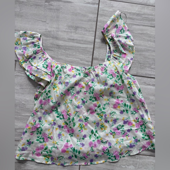 Floral Ruffle Sleeve Top - Picture 5 of 8